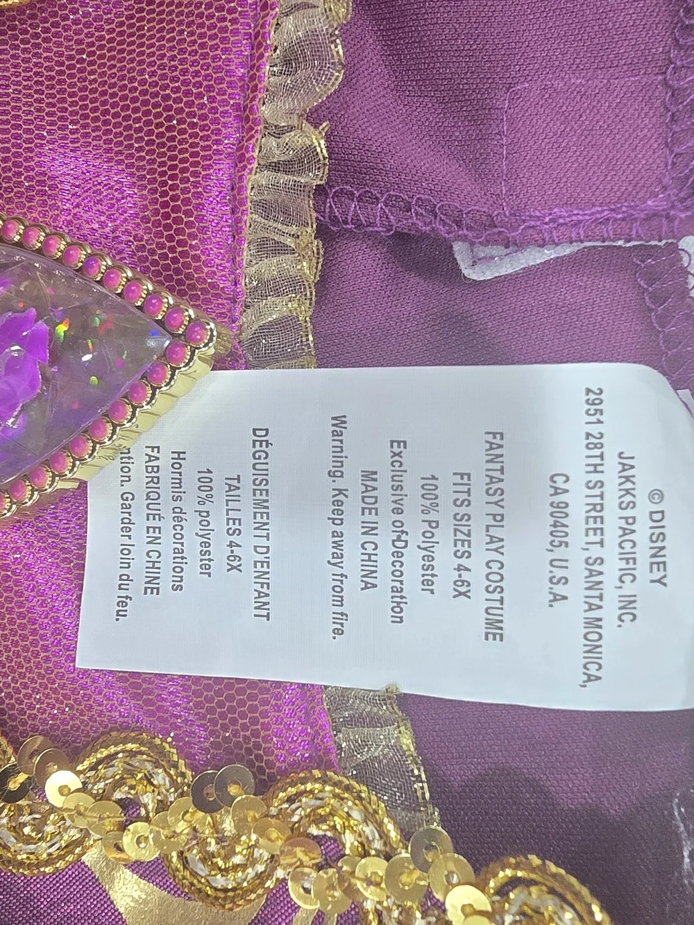 Disney Purple and Gold Princess Gown Costume